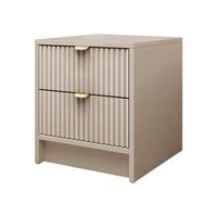 NACHTTISCH Tireno - Sandfarben/Goldfarben, Holzwerkstoff/Metall (40/40/35cm) - MIRJAN24