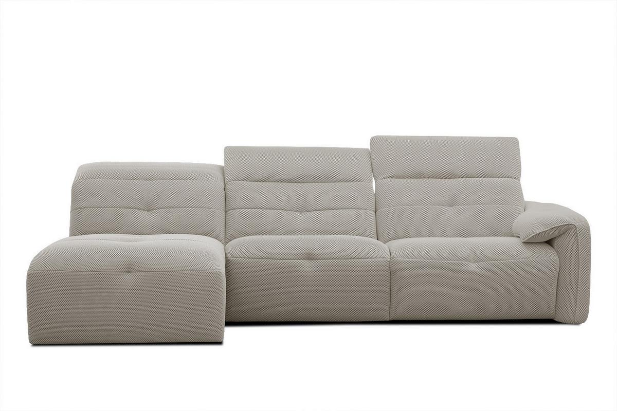ECKSOFA TRENTO 4-Sitzer mit 1 Relaxfunktion, beige - Beige/Schwarz, Holzwerkstoff/Kunststoff (165/262cm) - Wozimo