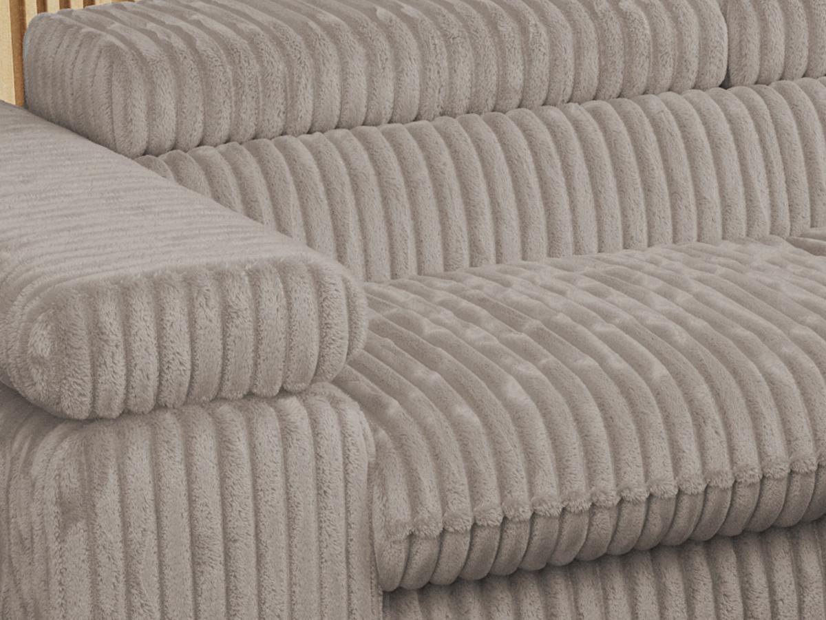 ECKSOFA PETER L Hellbraun Cord - Links Seite - Hellbraun/Schwarz, Textil/Metall (208/273cm) - MKS