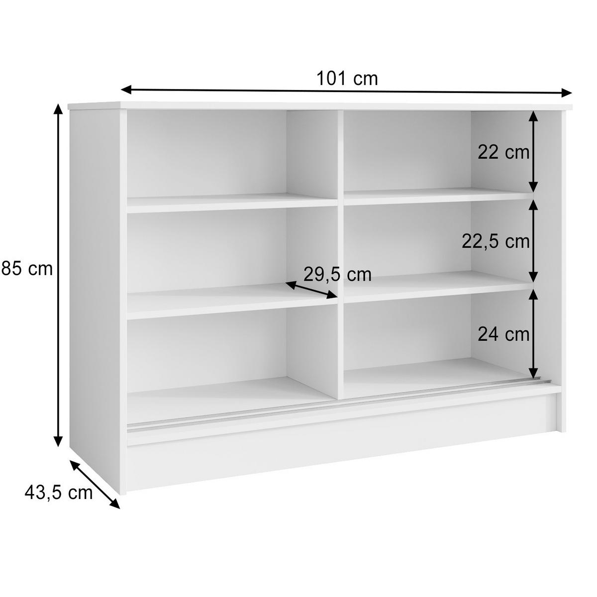 KOMMODE Horizon mit 2 Schiebetüren, 100 cm,Walnuss+Schwarz - Walnussfarben/Schwarz, Holzwerkstoff (101/85/43.5cm) - Beautysofa