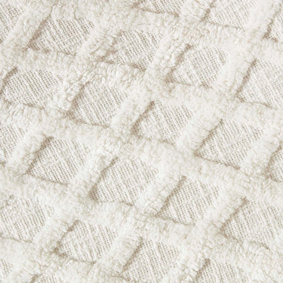 WOHNDECKE 125/150 cm, Baumwolle getuftet - Weiß, Textil (125/150cm) - Homescapes