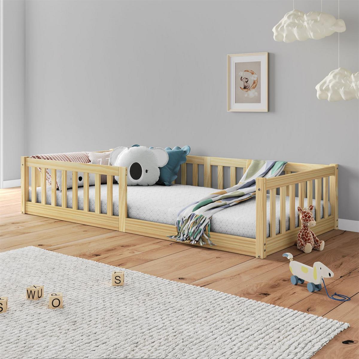 BODENBETT GUSTAVO 90x200 cm natur - Naturfarben, Holz (96/42/206cm) - IDIMEX
