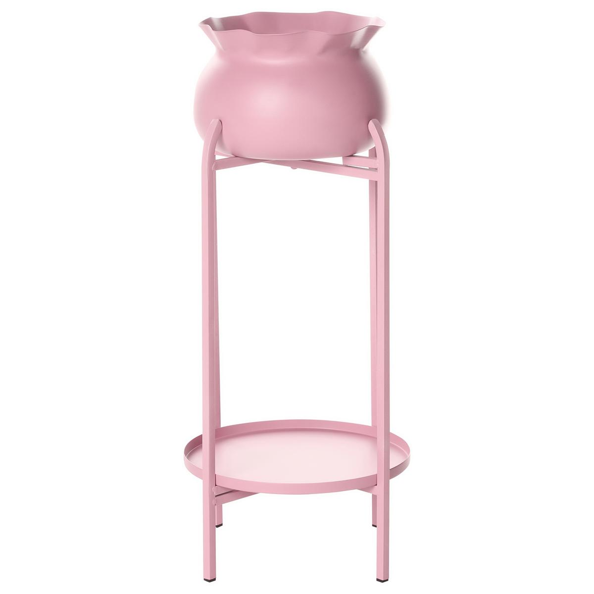 PFLANZENSTÄNDER Rosa Mokuren - Pink, Metall (60cm) - Beliani