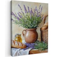 LEINWANDBILD Lavendel - Brot - Stilleben Room Decor 30x40 cm - Flieder, Textil (30/40cm) - MuchoWow