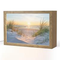TISCHLEUCHTE Strand - Sonne - Düne - Gras - Sand - Horizont 30x20 cm - Cognac, Holzwerkstoff (8/30/20cm) - OnlyWow