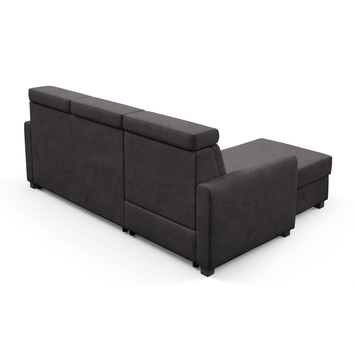 ECKSCHLAFSOFA Milano, Schwarz, links - Schwarz, Textil (217/166cm) - Beautysofa
