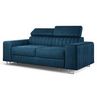 BETTSOFA SOLAN Blau Velours-Stoff mit Schlaffunktion - Blau, Holz/Textil (194/88/90cm) - MASSENO