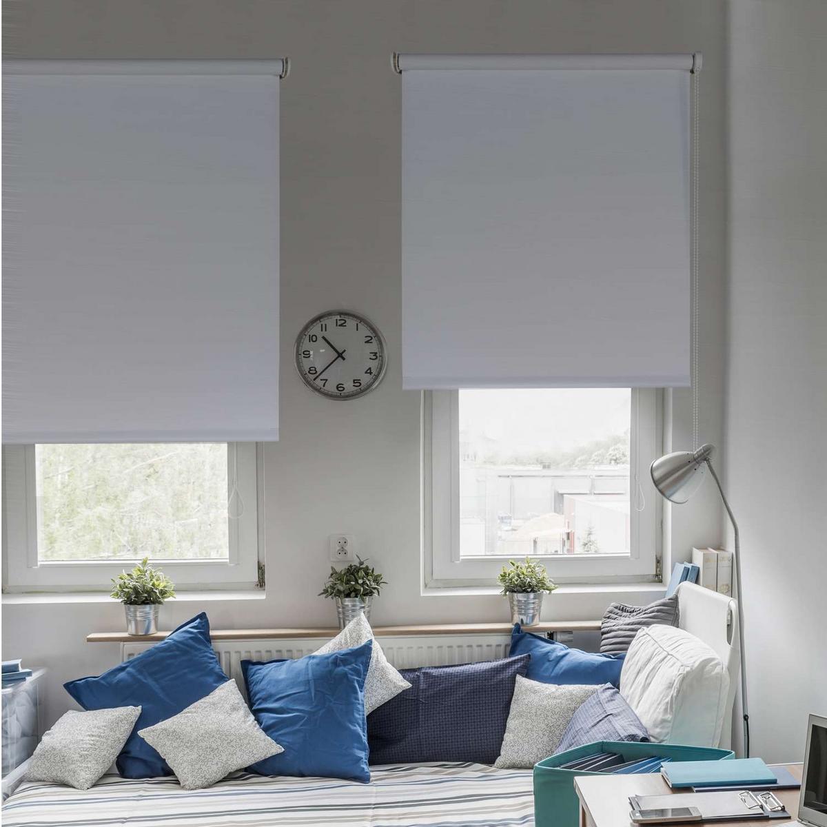 VERDUNKELUNGSROLLO Weiß 100x250 cm - Weiß, Kunststoff (100/250cm) - STORESDECO