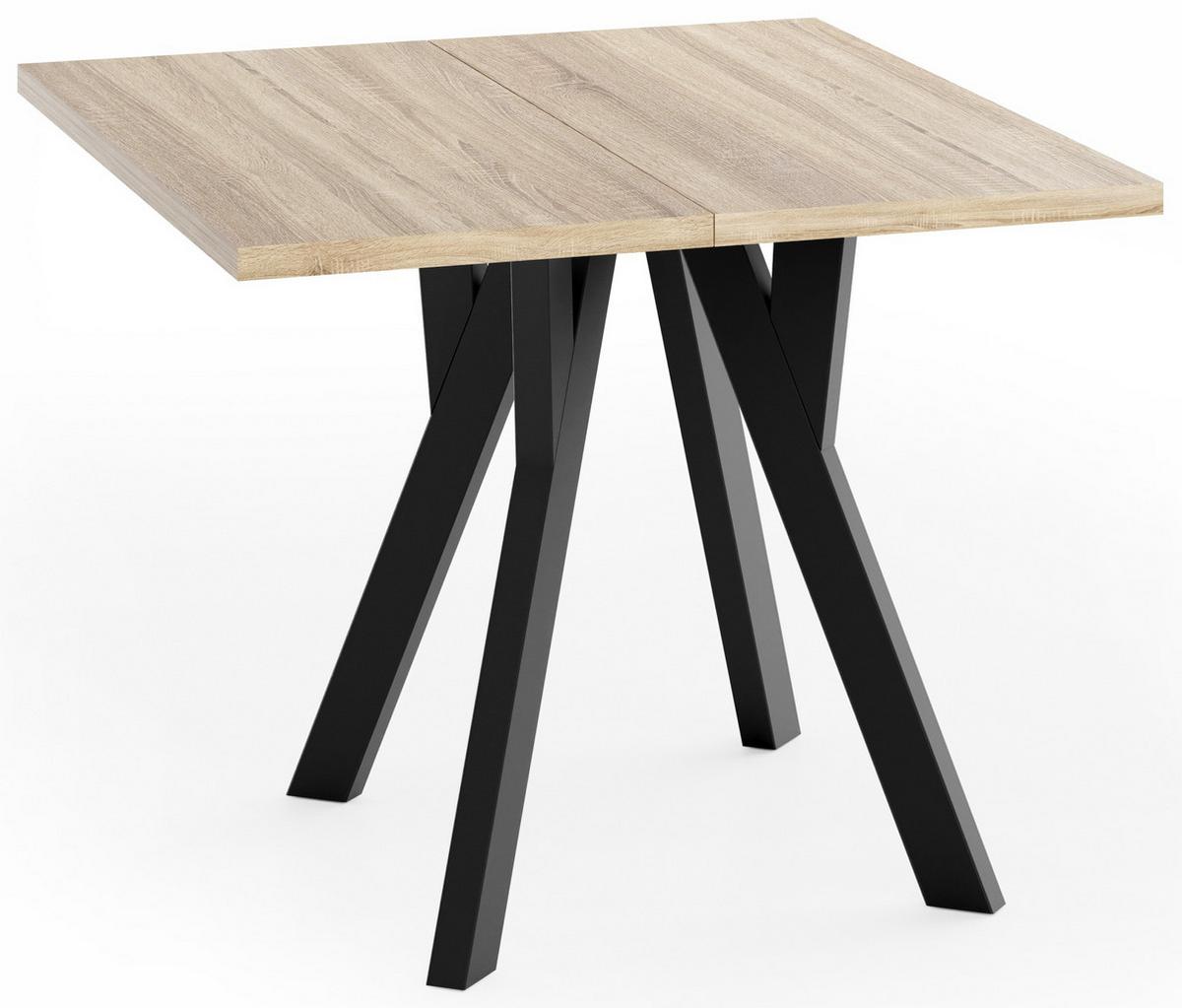 WFL GROUP TISCH Clover, Quadratisch, Ausziehbar, mit Schwarzen ...