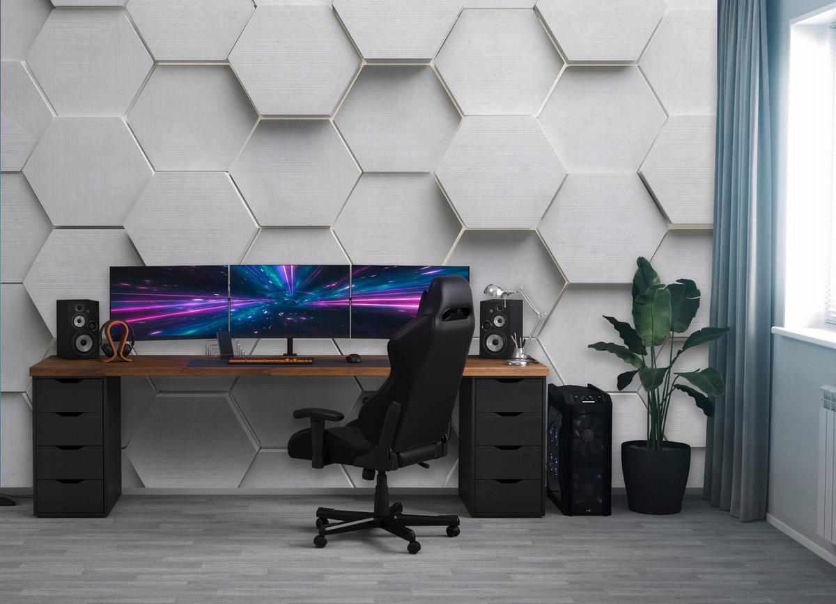 FOTOTAPETE Jungen Gaming Grau 200x140 cm - Multicolor, Papier (200/140cm) - Wallarena