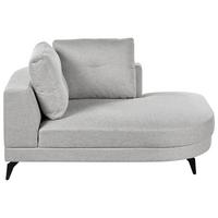 CHAISELONGUE-LINKSSEITIGE Kunstleinen Grau Yuri - Dunkelgrau/Schwarz, Textil (111/88/151cm) - Beliani