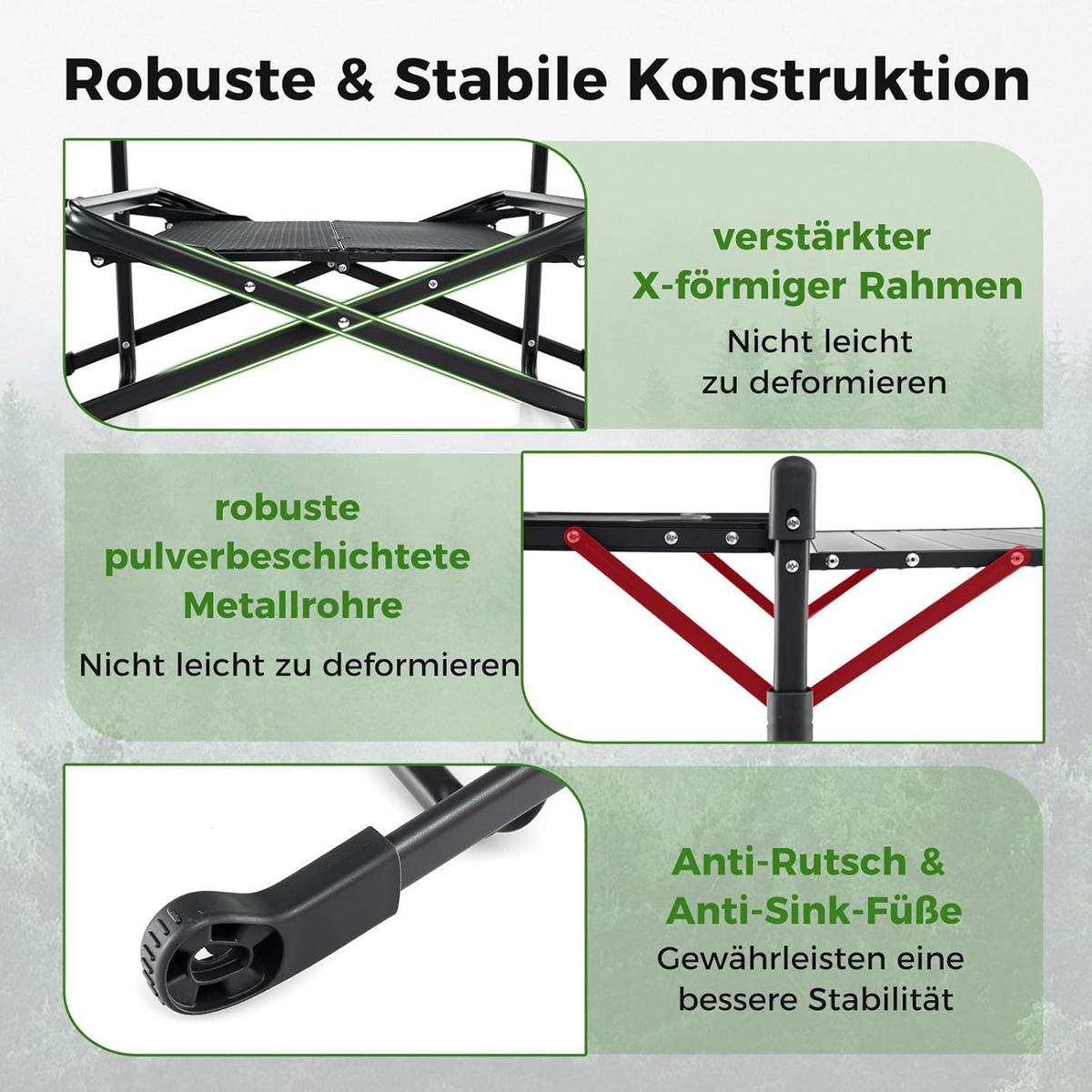 CAMPINGKÜCHE Schwarz - Schwarz, Metall (54/135/88cm) - COSTWAY