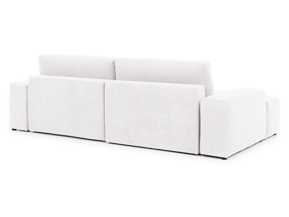ECKSOFA Lennon aus Creme Strukturstoff mit Schlaffunktion und Bettkasten - Creme/Schwarz, Holz/Kunststoff (137/264cm) - S-Style