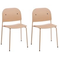 ESSZIMMERSTUHL 2er-Set Metall Beige Windust - Beige, Metall (51/81/50cm) - Beliani