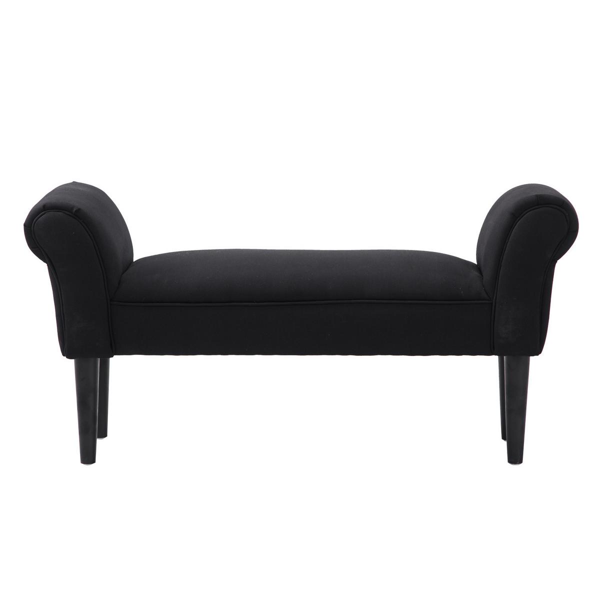 SITZBANK für Schlafzimmer Flurbank Polsterbank MDF Schaumstoff Grauweiß - Schwarz, Kunststoff (36/51/102cm) - HOMCOM