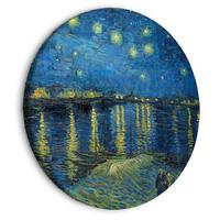 RUNDES BILD Gold 40/40 cm - Blau/Goldfarben, Textil (40/40cm) - KUNSTLOFT