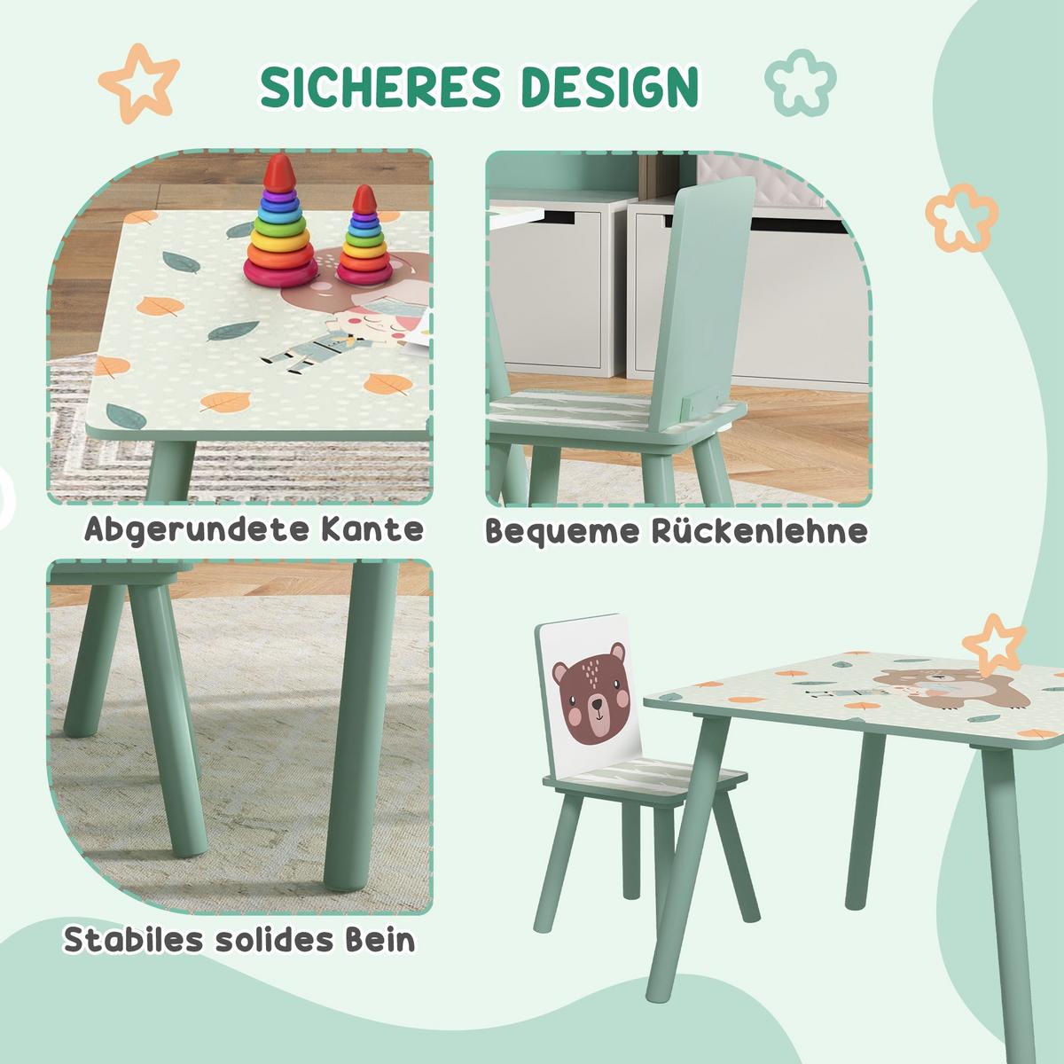 KINDERSITZGRUPPE - Grün, Holz/Holzwerkstoff (60/44/60cm) - ZONEKIZ
