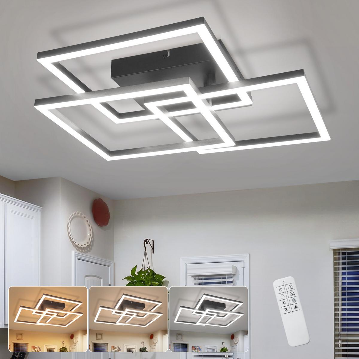 LED DECKENLEUCHTE Lysven 40/40/8.7 cm - Schwarz, Kunststoff (40/40/8.7cm) - ZMH