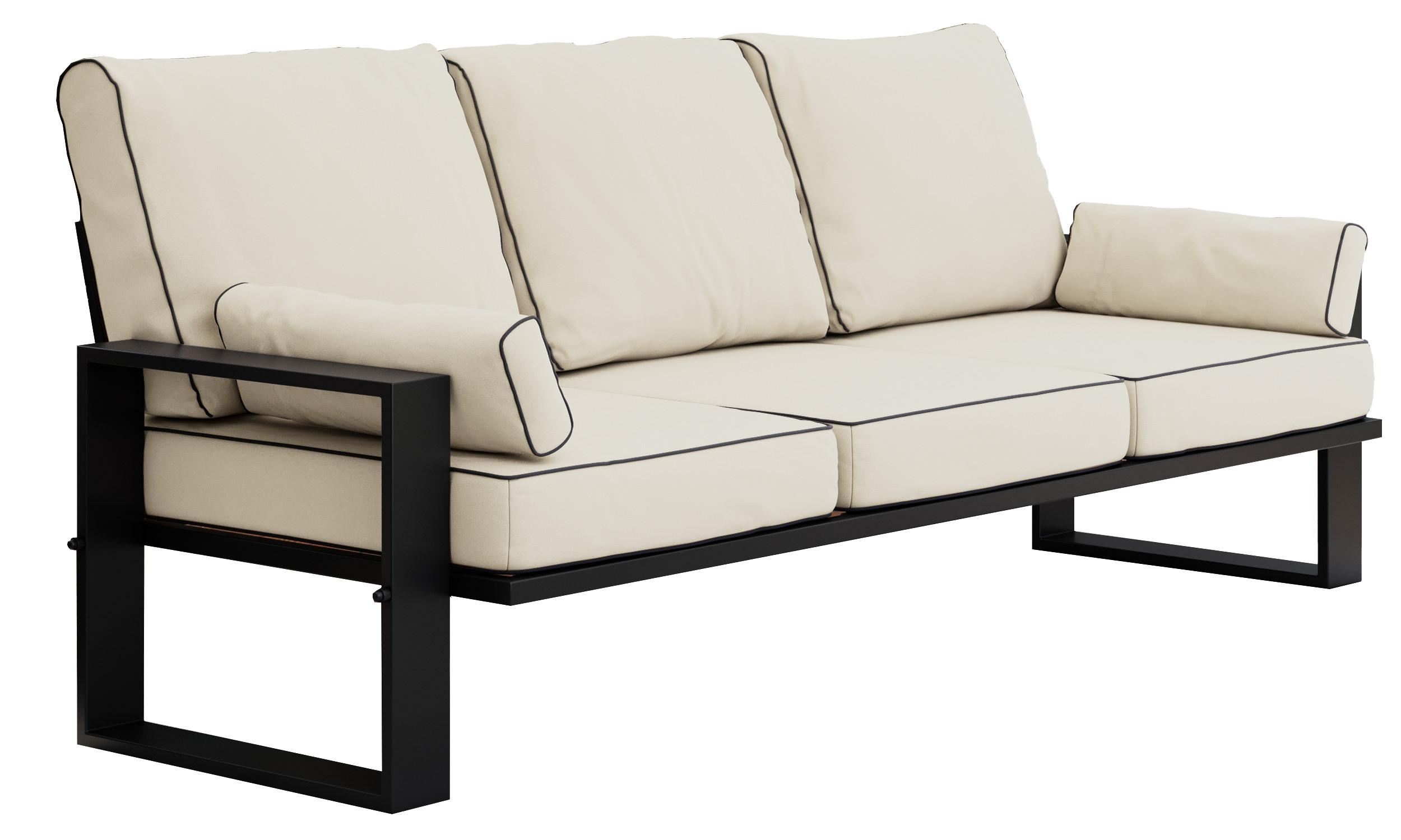 GARTENSOFA Elba 3 Sitzer - Beige - Beige, Textil (215/90/87cm) - MKS