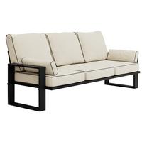 GARTENSOFA Elba 3 Sitzer - Beige - Beige, Textil (215/90/87cm) - MKS