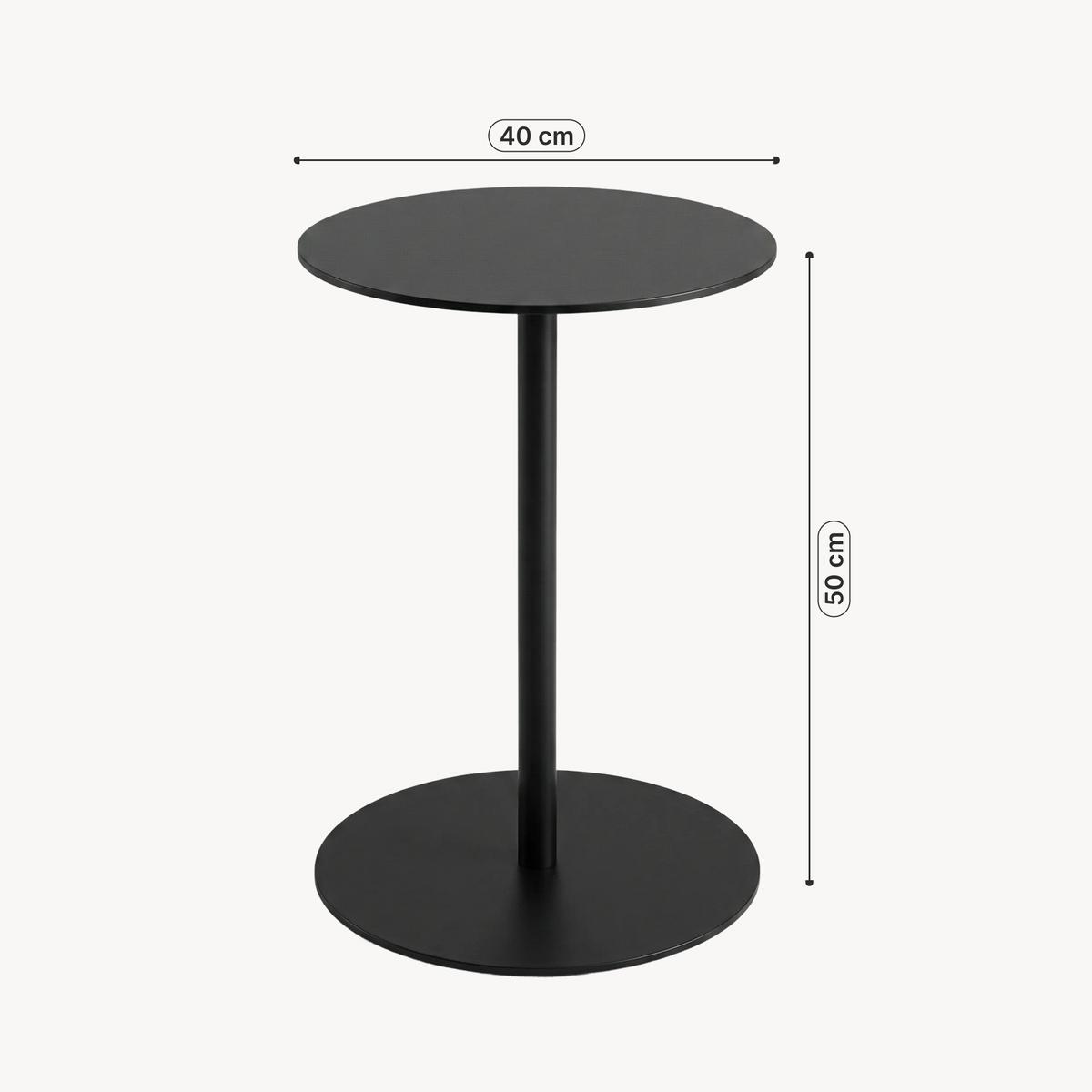 BEISTELLTISCH Nastätten - Schwarz, Metall (40/40/50cm) - [en.casa]