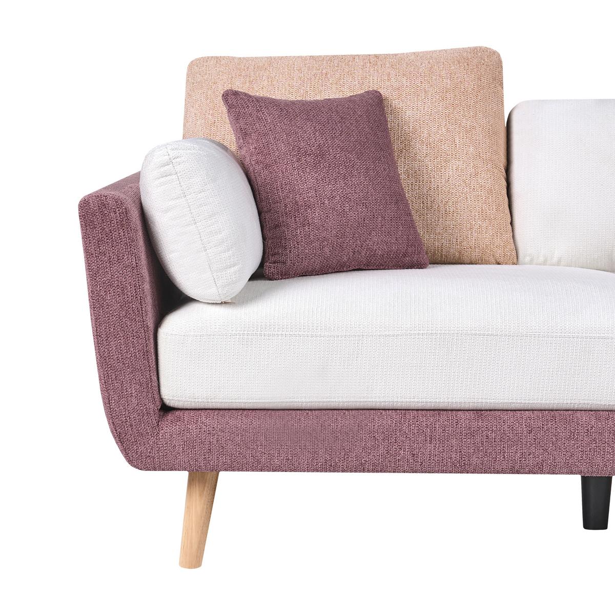 3-SITZER-SOFA Stoff Rosa Bolga - Pink, Textil (185/89/83cm) - Beliani