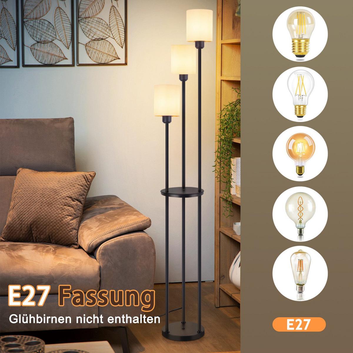 STEHLAMPE Yamaoka 22/22/163cm - Schwarz, Metall (22/22/163cm) - Nettlife
