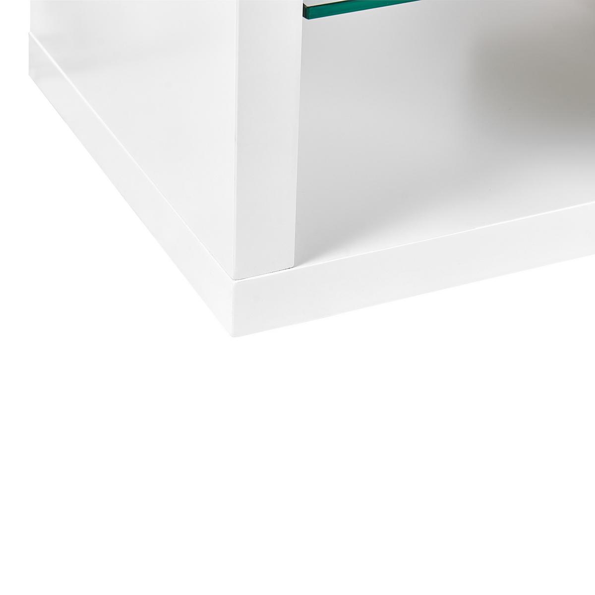 TV-MÖBEL Weiß, Hellbraun FULERTON 42/160/40 cm - Weiß, Holzwerkstoff (160/40/42cm) - Beliani