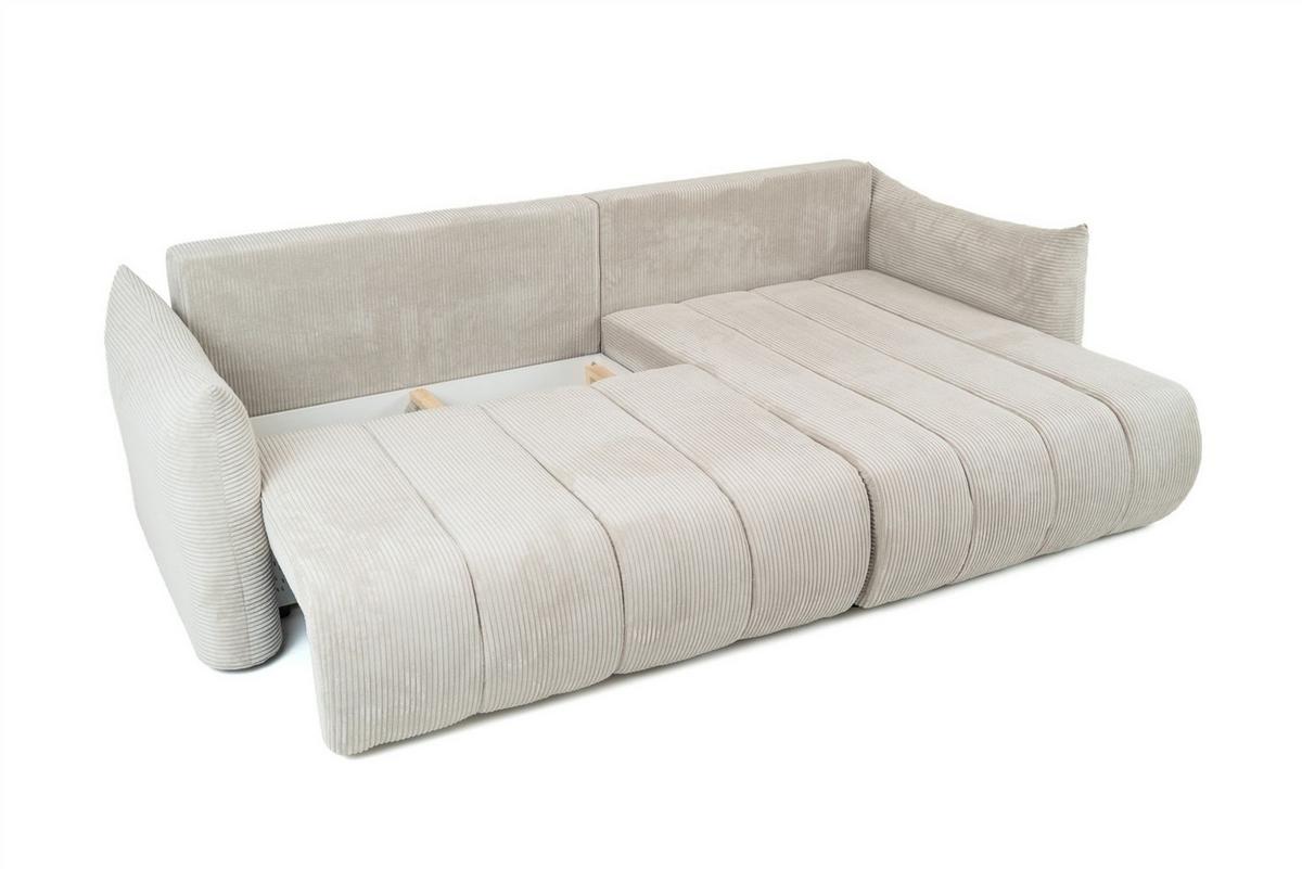 ECKSOFA Ontario Mit Schlaffunktion - Beige, Holzwerkstoff/Textil (260/154cm) - Fun Möbel