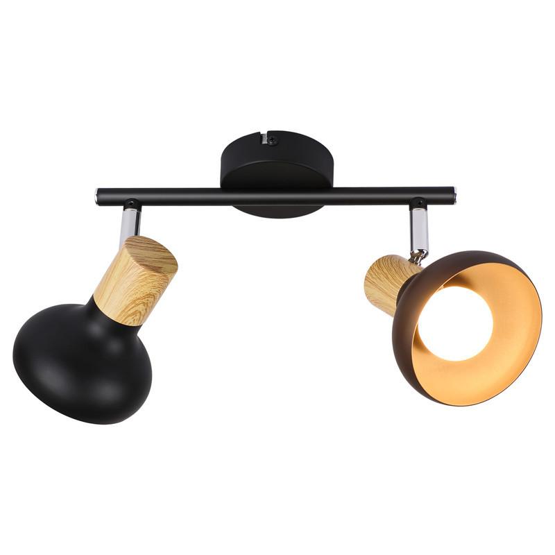 DECKENSTRAHLER Ledbetter 2-flammig 25.5/11/15.5cm - Schwarz, Metall (25.5/11/15.5cm) - Nettlife