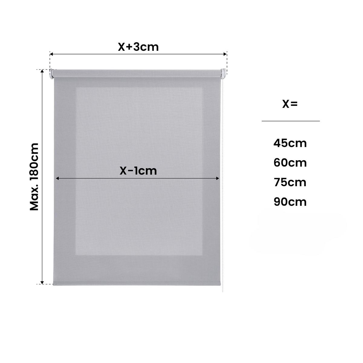 SCREEN-ROLLO without drilling Grau 60X180 - Grau, Kunststoff (60/180cm) - STORESDECO