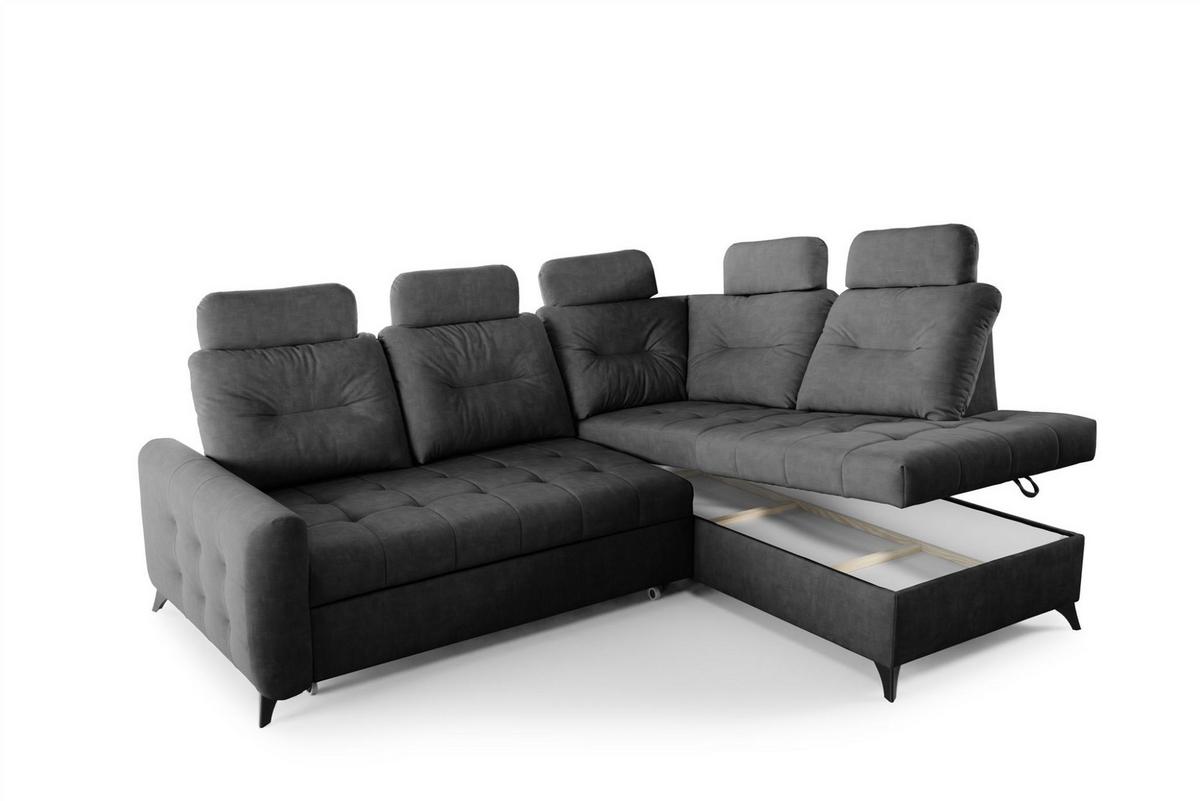 ECKSOFA Wendie - Dunkelgrau, Holzwerkstoff/Textil (250/200cm) - Fun Möbel
