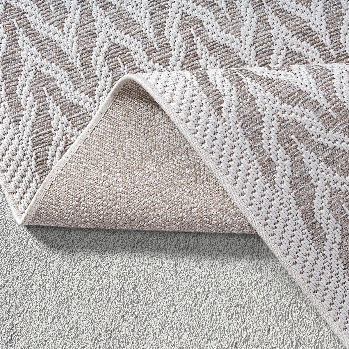 FLACHWEBTEPPICH Geometrisch ESERA Polypropylen Beige 120 x 160 cm - Beige, Textil (120/160cm) - KADIMA DESIGN