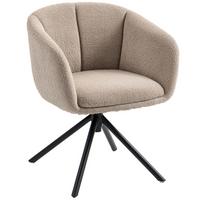 ARMLEHNENSTUHL Loungesessel mit Armlehne, 360° Drehfunktion, Leinenoptik, Hellbraun - Braun, Textil (58.5/78.5/59cm) - HOMCOM