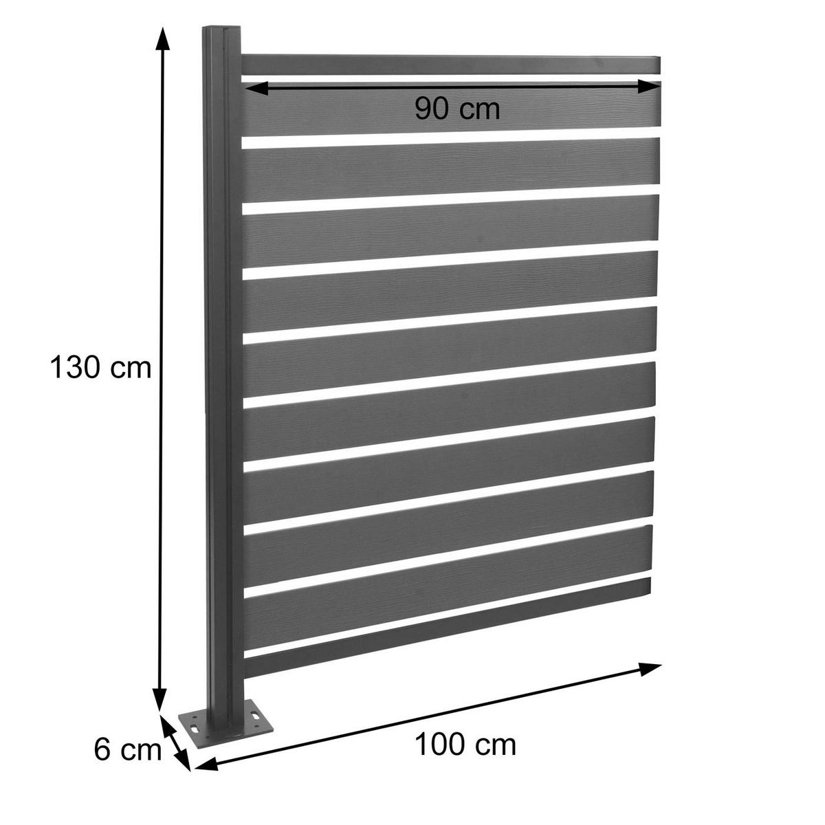 ALU MÜLLTONNEN-ZAUN Braun - Braun, Metall (100/130/6cm) - MCW