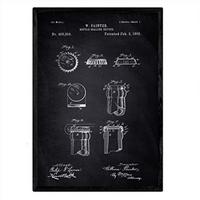 POSTER Flaschenverschluss Patent A3 Rahmenlos - Schwarz, Papier (29.7/5/42cm) - Nacnic