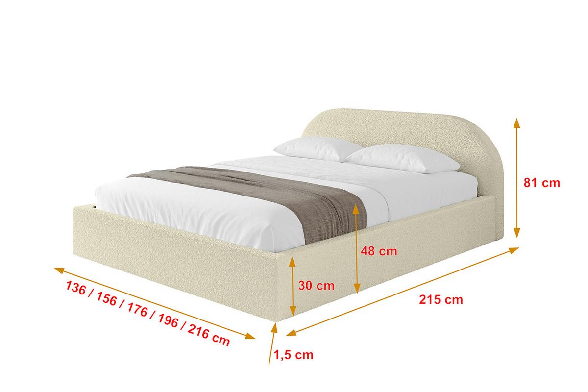 POLSTERBETT mit Bettkasten und Lattenrost, Boxbett ohne Matratze - TIVON-V1 180x200 Beige - Taupe, Holzwerkstoff/Textil (180/200cm) - ALTDECOR