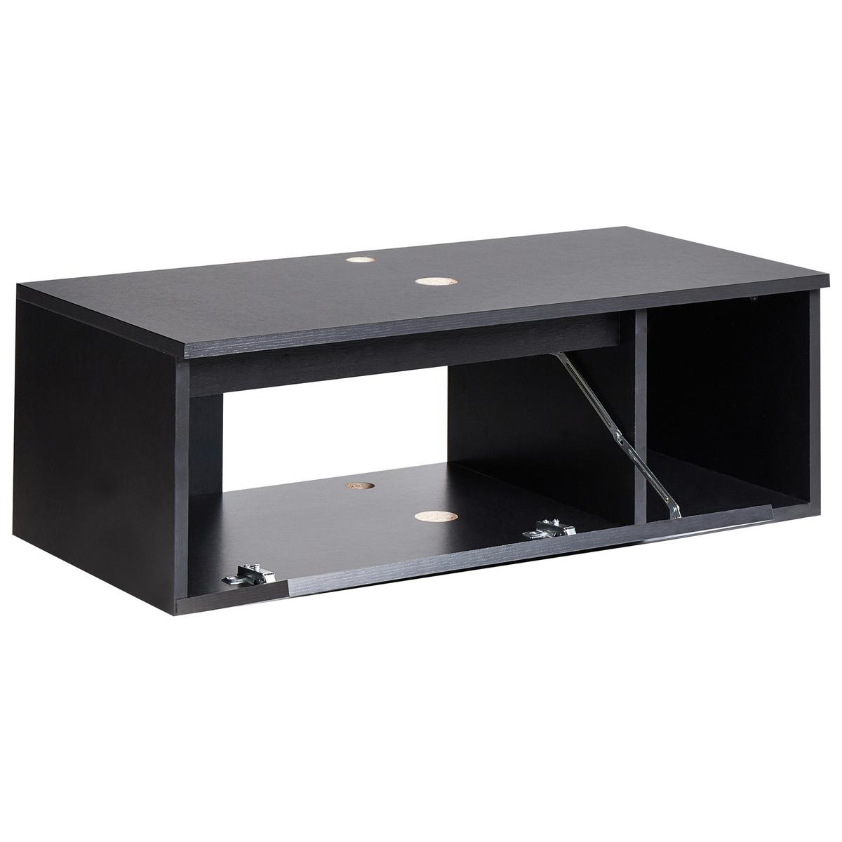 WASCHBECKENUNTERSCHRANK wandmontiertk 80 cm Schwarz Rupanco - Schwarz, Holzwerkstoff (80/27/40cm) - Beliani