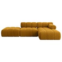 ECKSOFA modulares Sofa Lizur-L1 - 285x160x70 cm Senfgelb Cord - Currygelb, Holzwerkstoff/Textil (285/160cm) - ALTDECOR