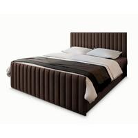 BOXBETT ARION 160x200 cm mit Matratze und Topper, H2+H3 - Braun - Braun, Holz (160/200cm) - MASSENO