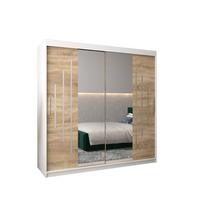 SCHWEBETÜRENSCHRANK 200/200/62 2-türig - Silberfarben/Weiß, Holz/Kunststoff (200/200/62cm) - Abiks Möbel