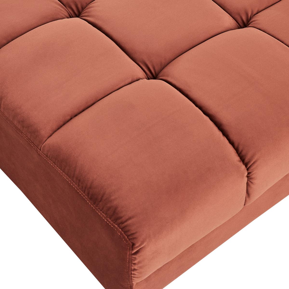OTTOMANE Samtstoff Hellrot Alnes - Hellrot, Textil (88/41/80cm) - Beliani