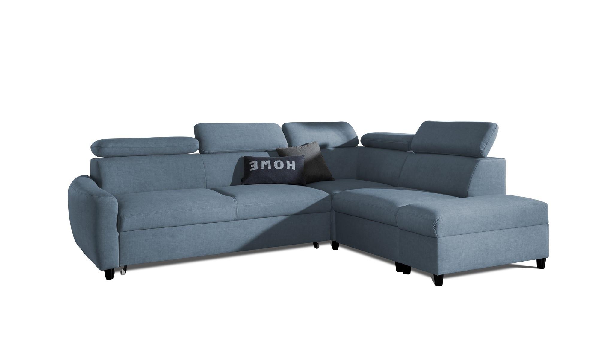 ECKSOFA Schlafsofa Anton In Esito - Hellblau, Holzwerkstoff/Textil (265/205cm) - Fun Möbel