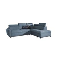 ECKSOFA Schlafsofa Anton In Esito - Hellblau, Holzwerkstoff/Textil (265/205cm) - Fun Möbel