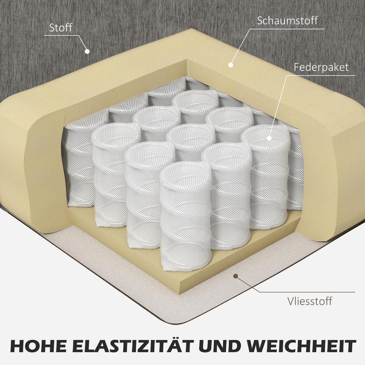 ECKSOFA, Eck-Couch mit umkehrbarer Chaiselongue, Chenille-Optik, Braun - Braun, Textil (130/186cm) - HOMCOM