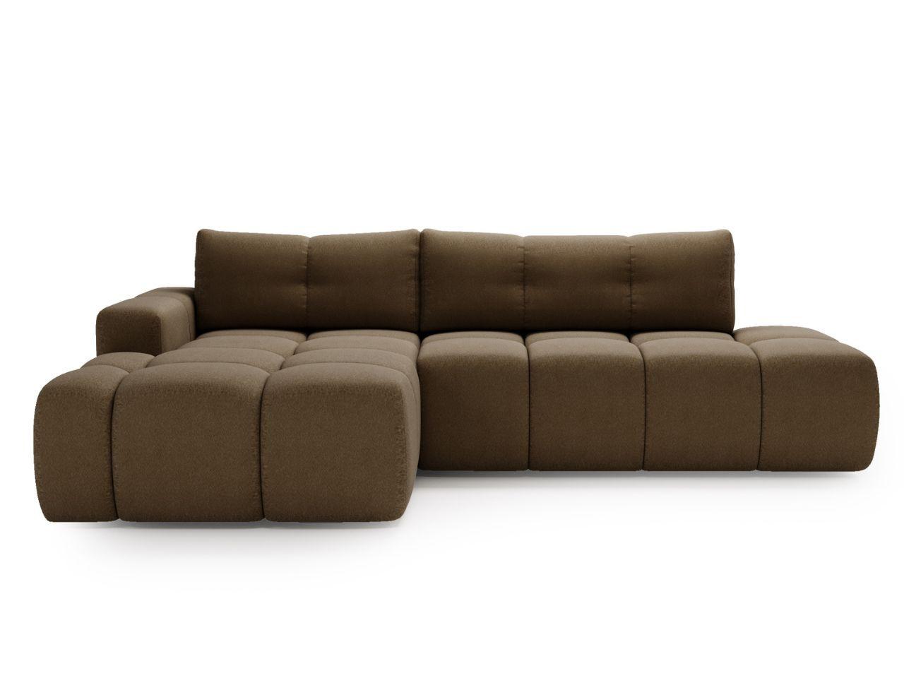 ECKSOFA Montero Bouclé-Stoff Braun Links - Braun, Holz/Textil (280/177cm) - Graingold