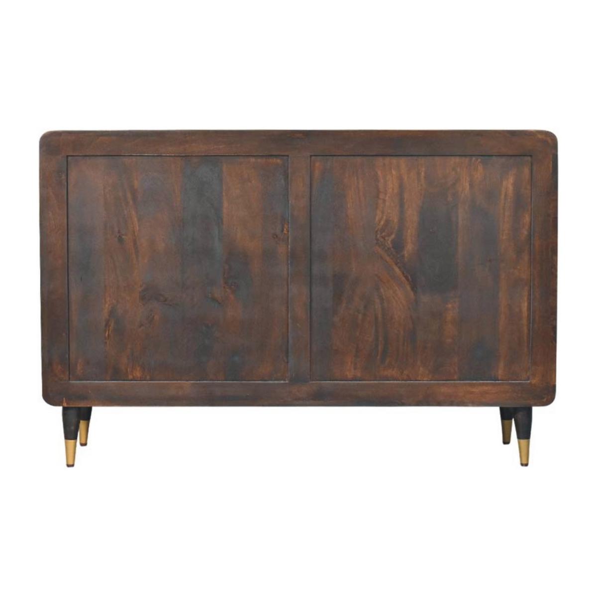 KOMMODE mit edlem Samtbezug in Mokka-Finish, 6 Schubladen, dunkelbraun. - Dunkelbraun, Holz (130/85/35cm) - Artisan Furniture