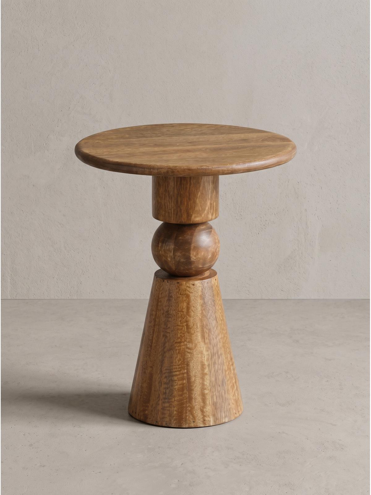 BEISTELLTISCH SORRENTO, Mango Massivholz, Ø 35 x 45 cm - Braun, Mangoholz/Holz (35/35/45cm) - KADIMA DESIGN