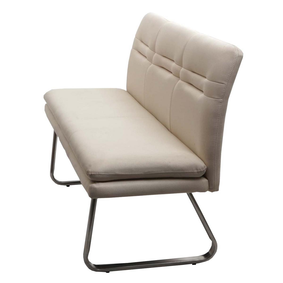 SITZBANK Cremeweiß, Silber - Beige/Silberfarben, Textil (160/90/58cm) - MCW