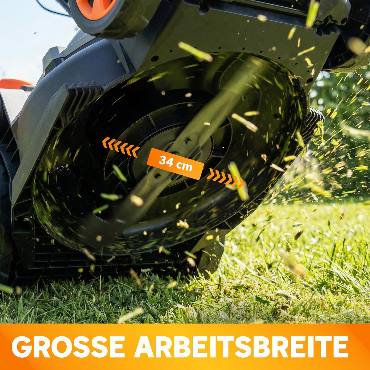 ELEKTRO-RASENMÄHER 35l Fangkorb Hellgrau, Orange - Hellgrau, Metall (40/96/113cm) - Outsunny
